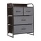 Emma and Oliver Hermes Nightstand with 4 Fabric Drawers, Charging Station with 2 USB Ports/Power Outlet, Engineered Wood Top, Wood Handles, Metal Frame